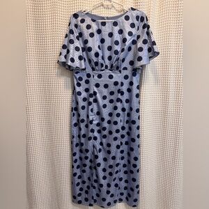 Chi Chi London Light Blue and Navy Polka Dot Maxi Dress
